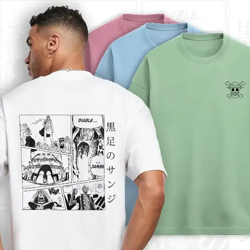 Sanji - Oversized Terry Cotton Tshirt