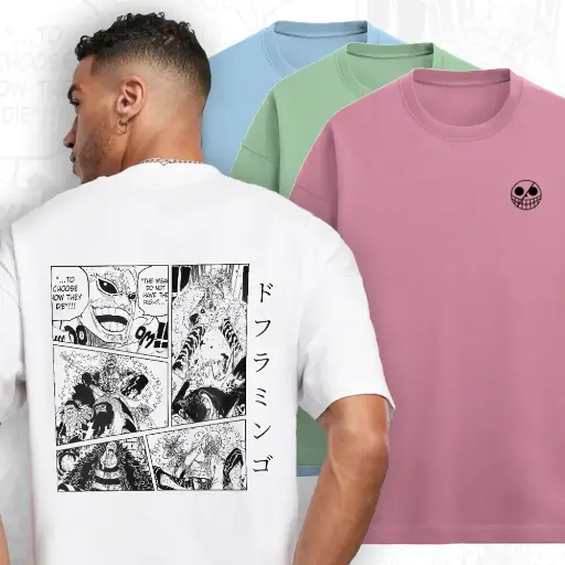 Doflamingo - Oversized Terry Cotton T-Shirt
